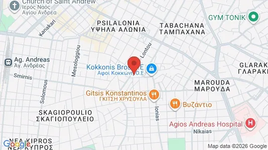 Apartments for rent i Patras - kort over placeringen