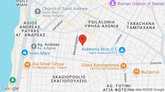 Apartments for rent i Patras - kort over placeringen