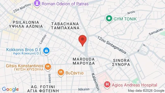 Apartments for rent i Patras - kort over placeringen