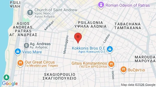 Apartments for rent i Patras - kort over placeringen