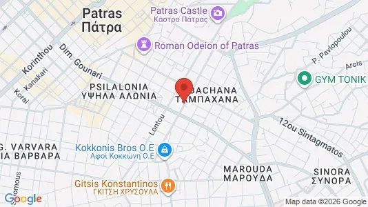 Apartments for rent i Patras - kort over placeringen