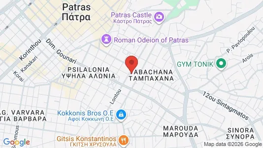 Apartments for rent i Patras - kort over placeringen