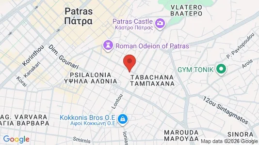 Apartments for rent i Patras - kort over placeringen