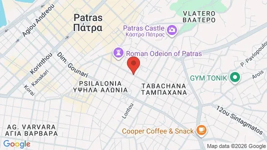 Apartments for rent i Patras - kort over placeringen