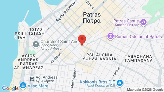 Apartments for rent i Patras - kort over placeringen