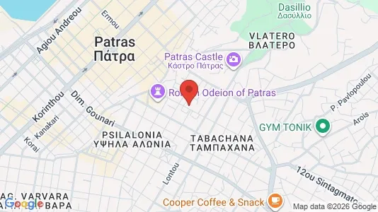 Apartments for rent i Patras - kort over placeringen