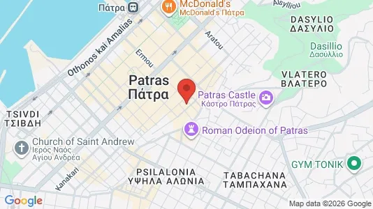 Apartments for rent i Patras - kort over placeringen