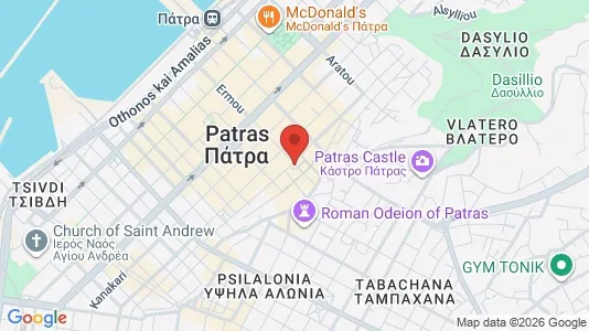 Apartments for rent i Patras - kort over placeringen
