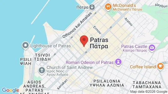 Apartments for rent i Patras - kort over placeringen