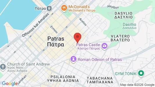 Apartments for rent i Patras - kort over placeringen
