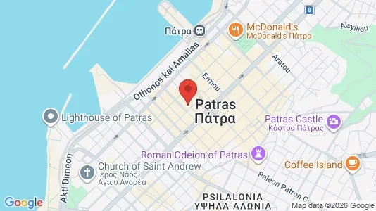 Apartments for rent i Patras - kort over placeringen