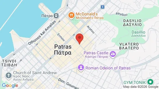 Apartments for rent i Patras - kort over placeringen