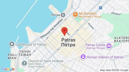 Apartments for rent i Patras - kort over placeringen