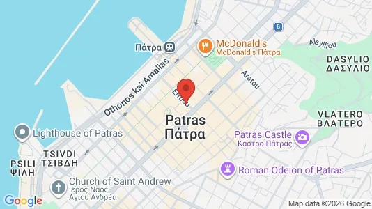 Apartments for rent i Patras - kort over placeringen