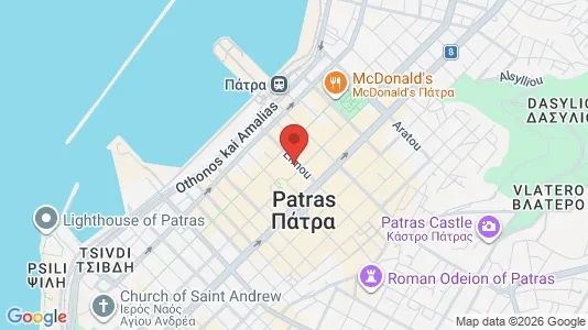 Apartments for rent i Patras - kort over placeringen