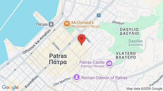 Apartments for rent i Patras - kort over placeringen