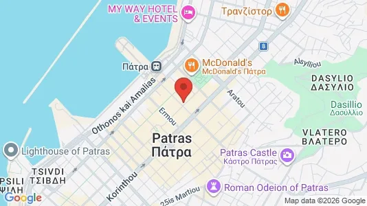 Apartments for rent i Patras - kort over placeringen