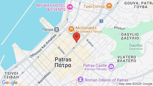 Apartments for rent i Patras - kort over placeringen