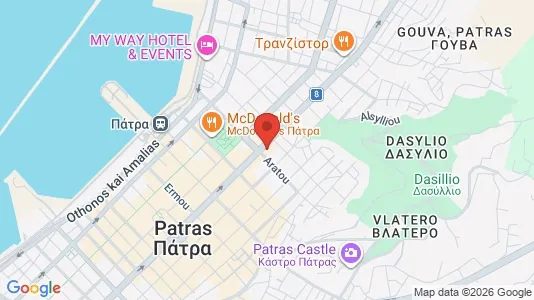 Apartments for rent i Patras - kort over placeringen