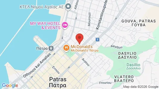 Apartments for rent i Patras - kort over placeringen