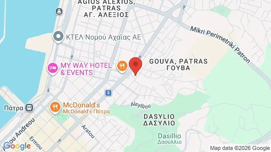 Apartments for rent i Patras - kort over placeringen