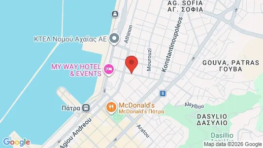 Apartments for rent i Patras - kort over placeringen