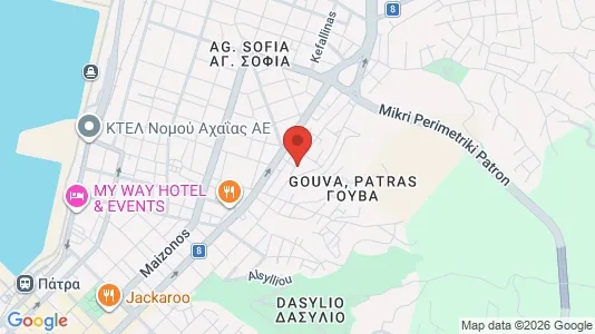 Apartments for rent i Patras - kort over placeringen