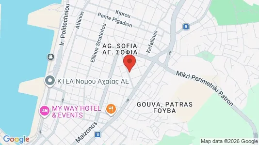 Apartments for rent i Patras - kort over placeringen