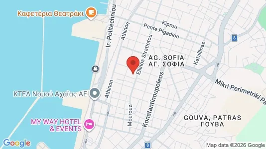 Apartments for rent i Patras - kort over placeringen