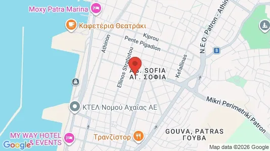 Apartments for rent i Patras - kort over placeringen