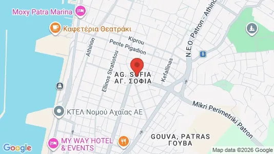 Apartments for rent i Patras - kort over placeringen