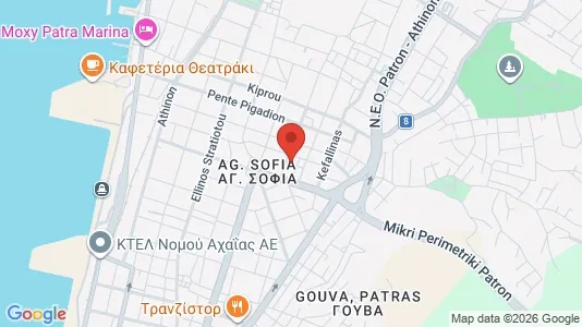 Apartments for rent i Patras - kort over placeringen