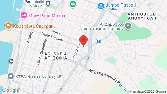 Apartments for rent i Patras - kort over placeringen