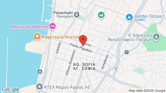 Apartments for rent i Patras - kort over placeringen