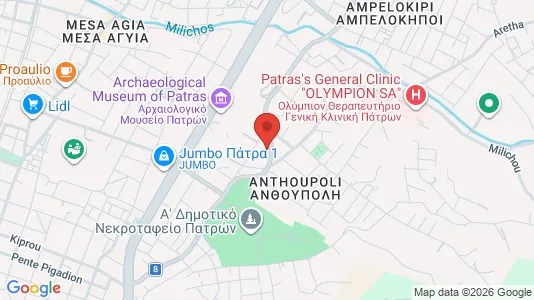 Apartments for rent i Patras - kort over placeringen