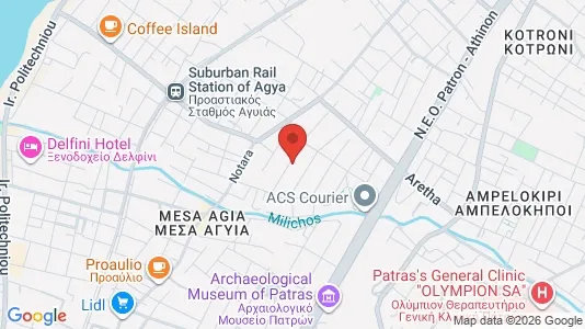 Apartments for rent i Patras - kort over placeringen