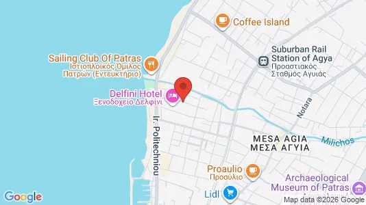 Apartments for rent i Patras - kort over placeringen