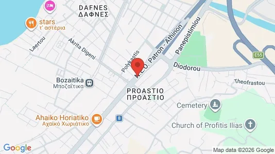 Apartments for rent i Patras - kort over placeringen