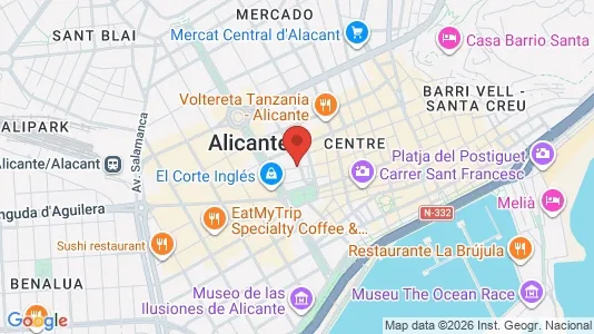 Rooms for rent i Alicante/Alacant - kort over placeringen