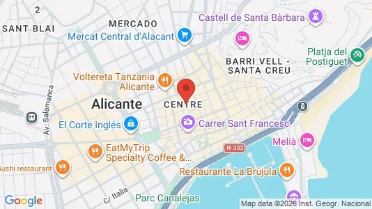 Apartments for rent i Alicante/Alacant - kort over placeringen
