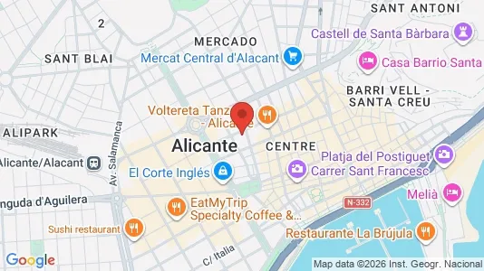 Rooms for rent i Alicante/Alacant - kort over placeringen