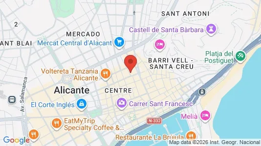 Rooms for rent i Alicante/Alacant - kort over placeringen