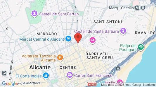 Rooms for rent i Alicante/Alacant - kort over placeringen