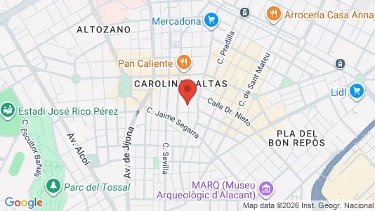 Rooms for rent i Alicante/Alacant - kort over placeringen