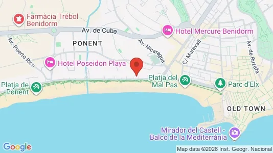 Apartments for rent i Benidorm - kort over placeringen