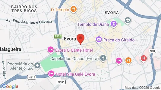 Apartments for rent i Évora - kort over placeringen