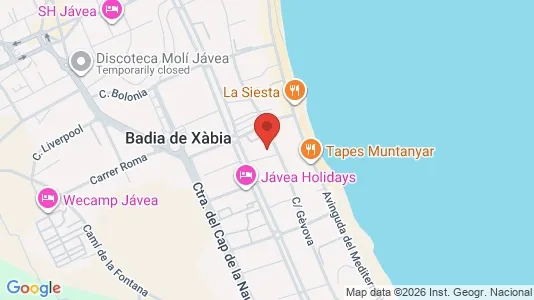 Apartments for rent i Jávea/Xàbia - kort over placeringen