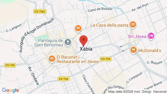 Apartments for rent i Jávea/Xàbia - kort over placeringen