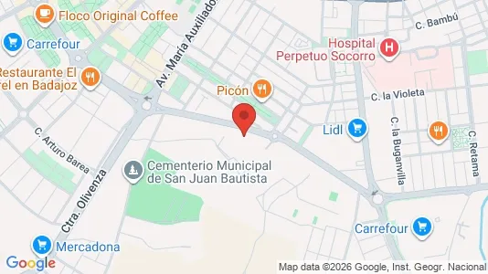 Apartments for rent i Badajoz - kort over placeringen