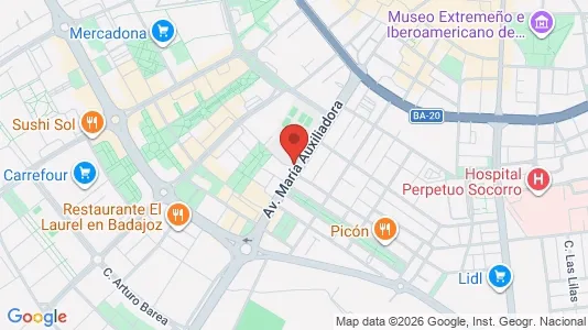 Apartments for rent i Badajoz - kort over placeringen
